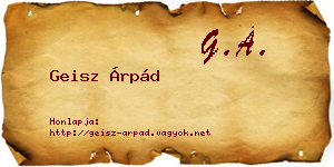 Geisz Árpád névjegykártya